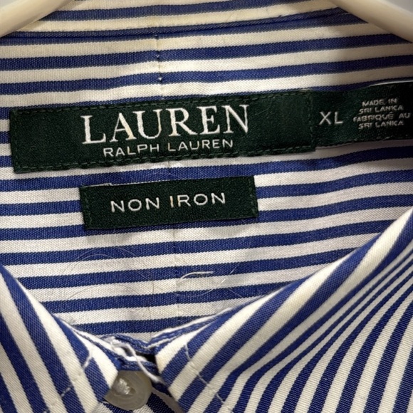 Ralph Lauren Blue/White Striped Shirt Women’s SZ XL crisp career work layer EUC - Picture 2 of 5